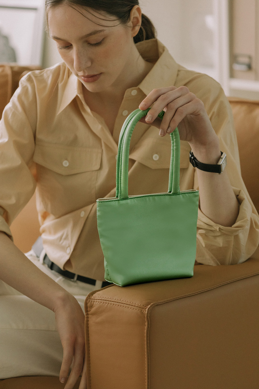 Silk Mini Tote Bag_Light green