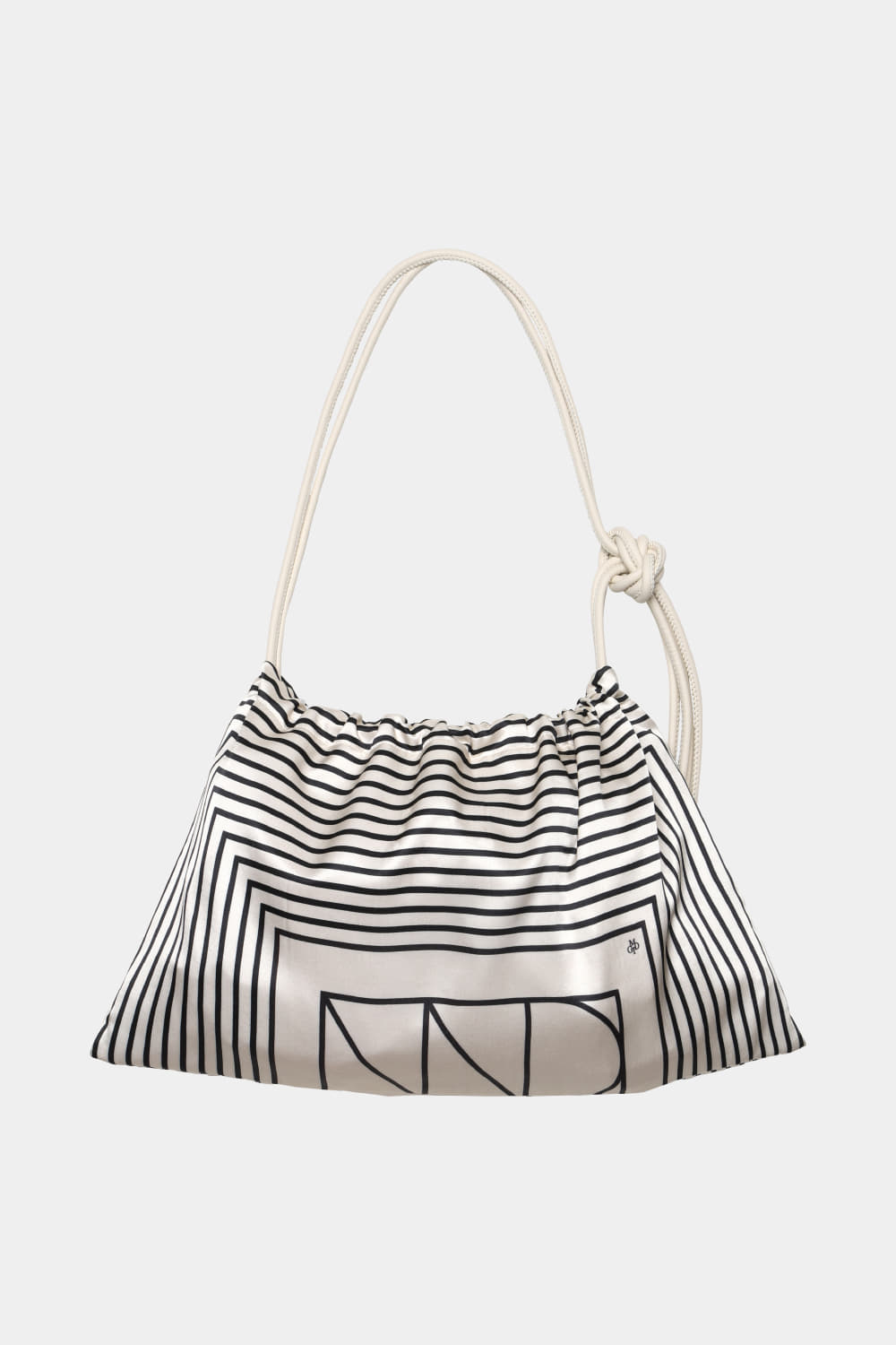 Drawstring Bag Stripe Logo_Ivory