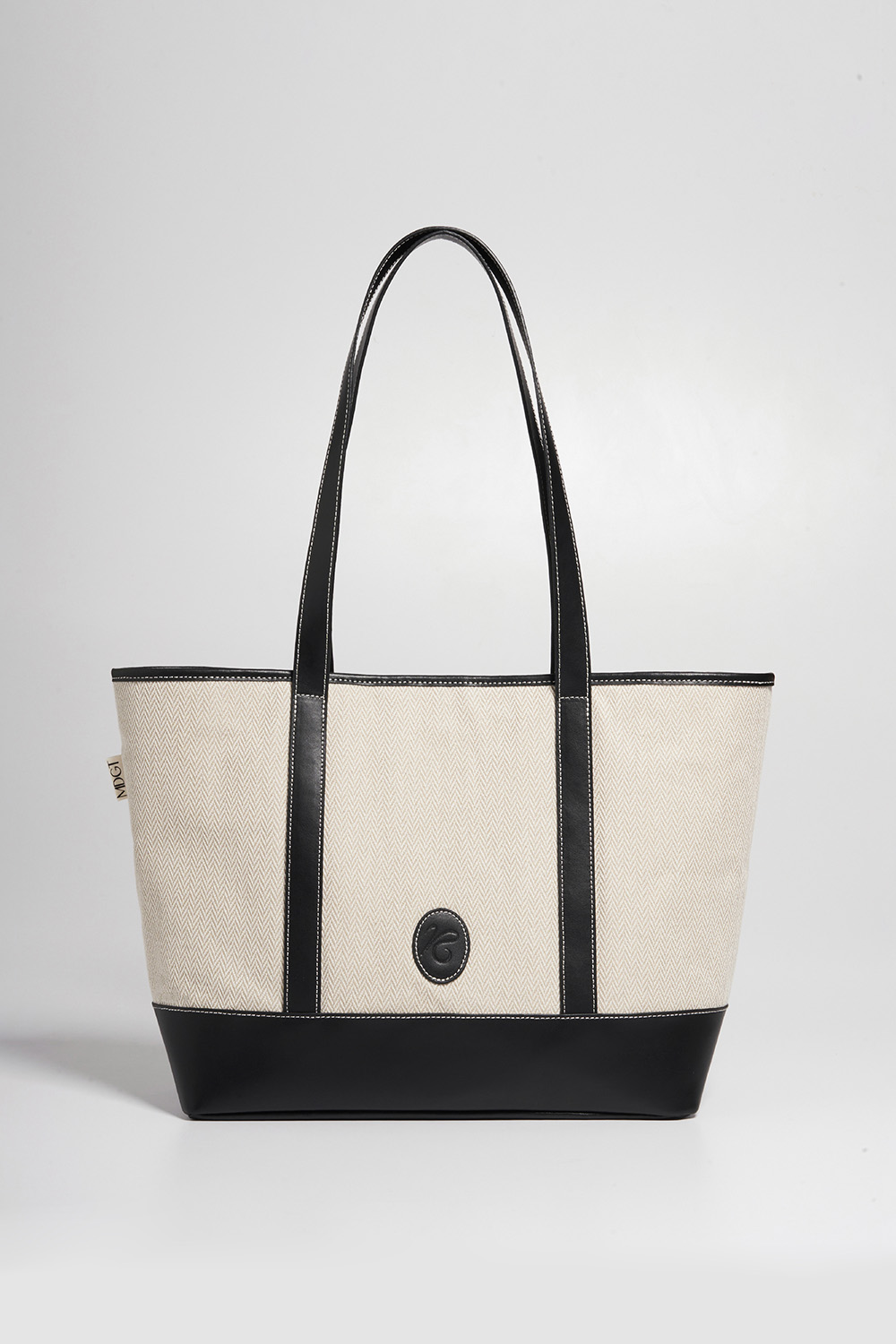 Symbol Shopper Bag_Black, Herringbone